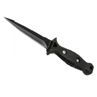 Black chromium coated spear-fishing knife